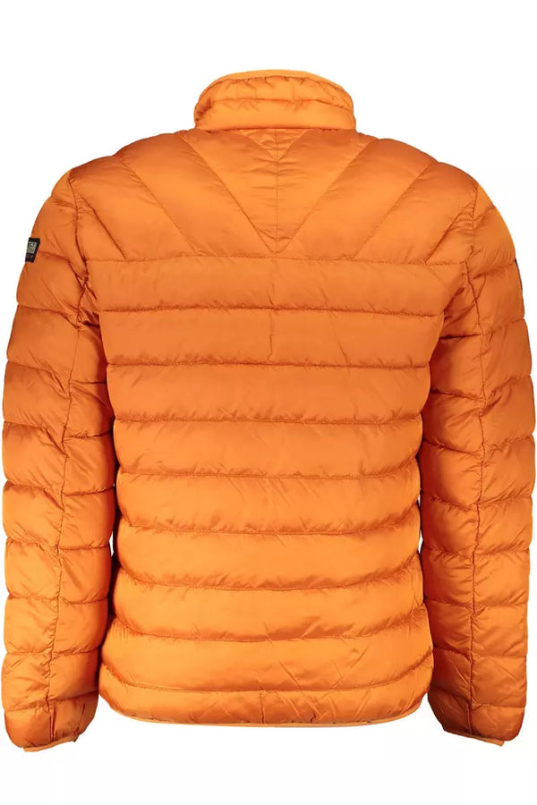 Chic Orange Polyamidjacke mit Taschen