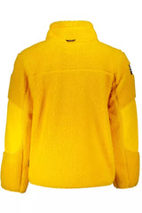 Maglione giallo ricamato dal collo alto chic