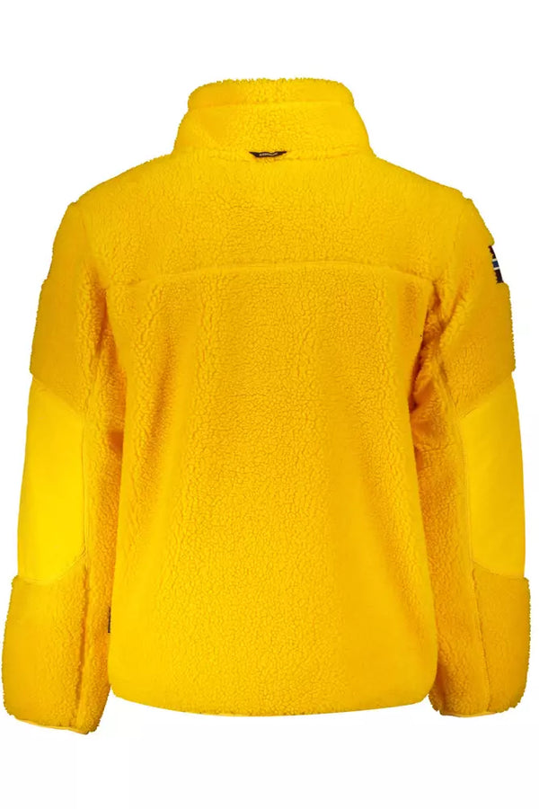 Pull jaune brodé à col chic