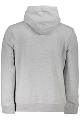 Sudadera con capucha gris de medio zip gris