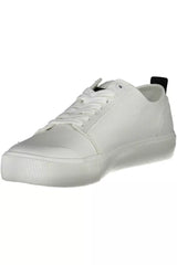 Eco-Conscious White Sneakers with Logo Accents