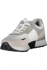 Carrera White Contrast Sneakers con Eco Leth