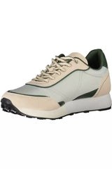 Sneaker in pelle beige con dettagli contrastanti