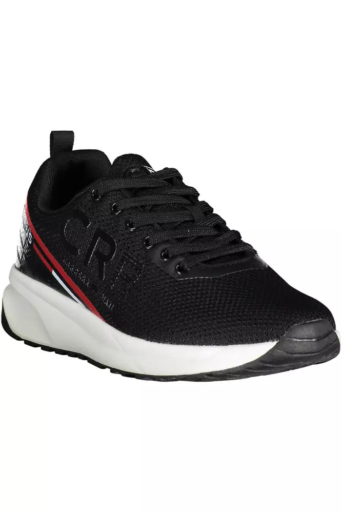 Sleek Black Sports Sneakers con contrastes llamativos