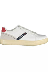 Eleganti sneaker sportivi allacciati bianchi