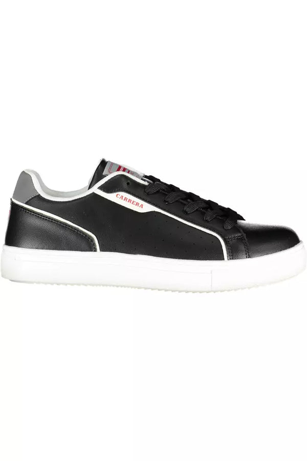 Sleek Black Sports Sneakers con acentos contrastantes