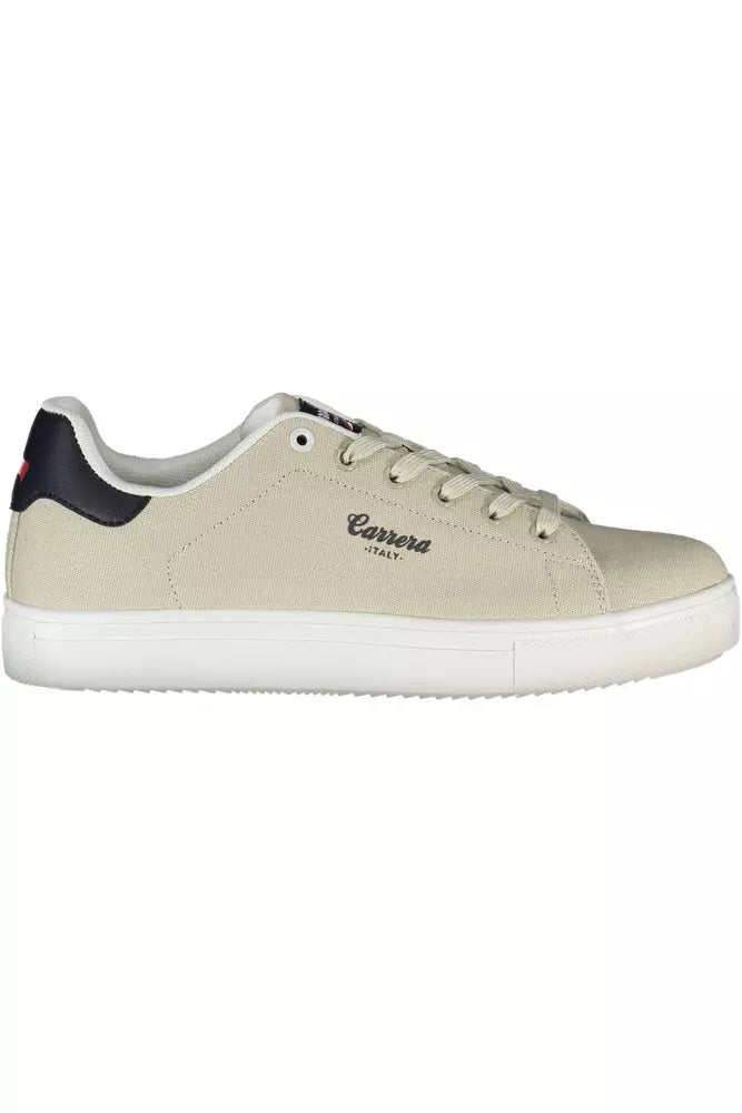 Schlanker beige Sneaker mit kontrastierenden Akzenten