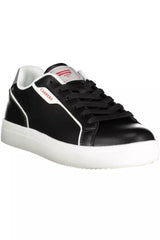 Sleek Black Sports Sneakers with Contrasting Accents