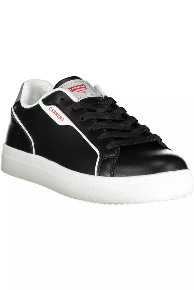 Sleek Black Sports Sneakers con acentos contrastantes