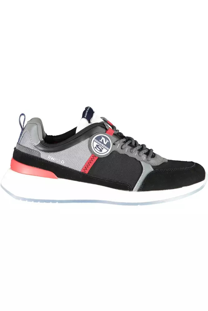 Sneaker sportive nere eleganti con dettagli contrastanti