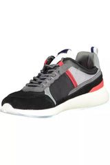 Sneaker sportive nere eleganti con dettagli contrastanti