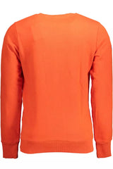 Lebendiges orange gestickter Sweatshirt