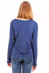 Elegant Blue Viscose Long Sleeve Tee