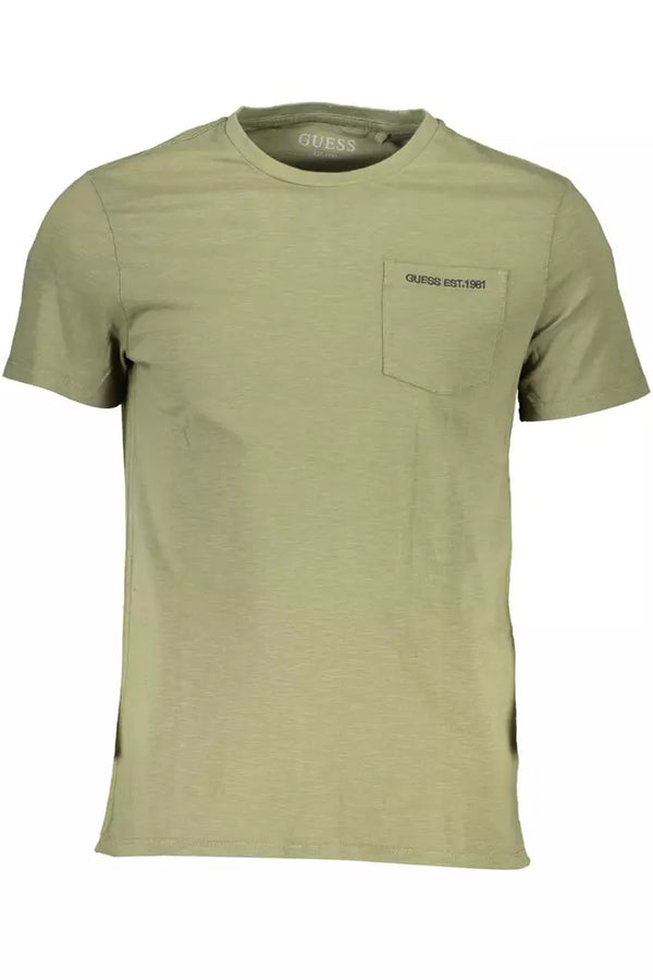 Chic Green Bio -Baumwoll -T -Shirt mit Stickerei