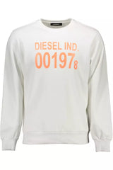 Crisp White Printed Cotton Sweatshirt