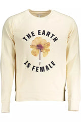 Chic Beige Cotton Sweatshirt mit Logoabdruck