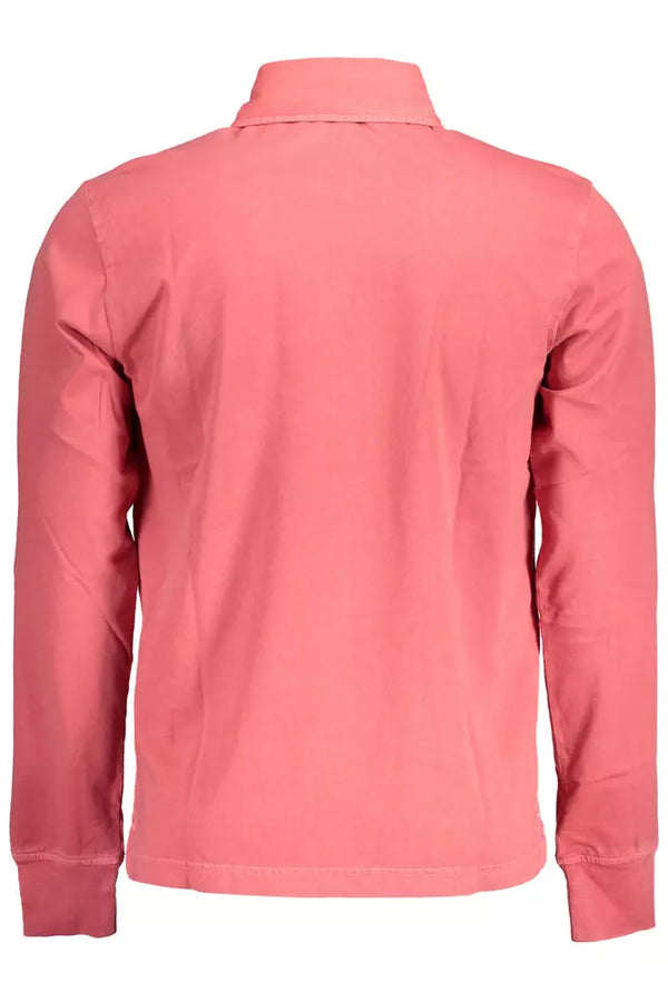 Chic Pink Cotton Long Ärmel-Polo-Hemd