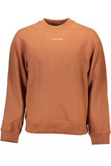 Sleek Cotton Logo Sweatshirt in Brown