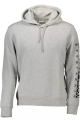 Chic Grey Hooded Sweatshirt mit Logo -Details