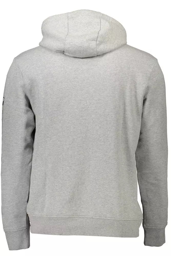 Chic Grey Hooded Sweatshirt mit Logo -Details