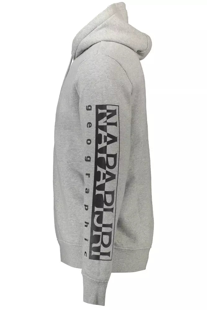 Sudadera con capucha gris elegante con detalle del logotipo