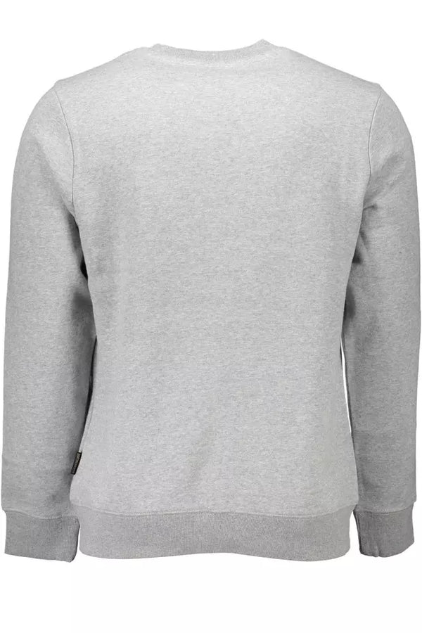 Sudadera de algodón orgánico bordado gris elegante