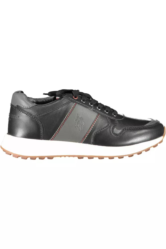 Sleek Black Eco Leather Sports Sporters