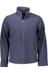 Blue Polyester Men Jacket