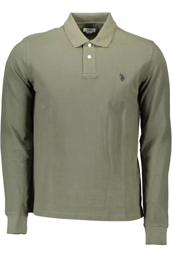 Elegantes grünes langärmeliges Poloshirt