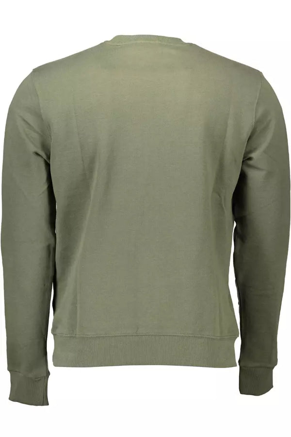 Chic Green Cotton Crew Neck -Pullover