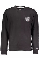 Sleek Crew-Neck Cotton Sweatshirt in Black