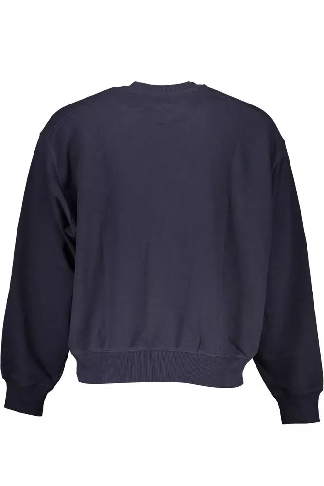 Eco-Conscious Blue Crew-Neck Sweatshirt