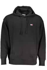 Sleek Hooded Cotton Sweatshirt in Black