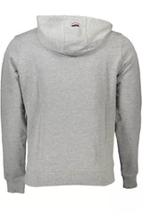 Sudadera clásica de algodón gris con capucha