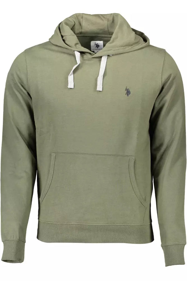 Elegante sudadera con capucha verde con logotipo