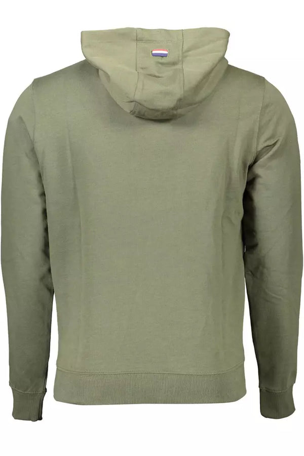 Elegante sudadera con capucha verde con logotipo