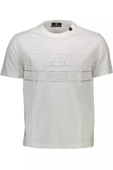 Tee in cotone bianco incontaminato con accenti audaci