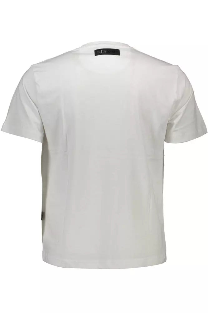 Pristine White Crew Neck Logo Tee