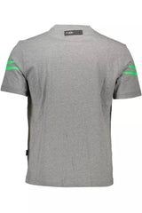 Tee-shirt de créateur de cou à l'équipage gris élégant