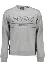 Schlankes graues Langarm-Sweatshirt mit Logo