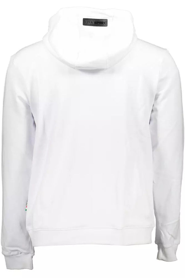 Chic White Kapuze -Baumwoll -Sweatshirt mit Logo