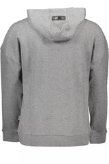 Chic Grey Langarmed Kapuzen-Sweatshirt mit Kapuze