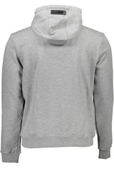 Schlankes graues langärmeliges Kapuzen-Sweatshirt mit Kapuze