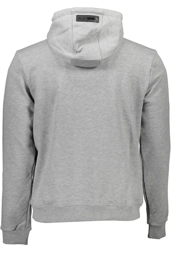 Schlankes graues langärmeliges Kapuzen-Sweatshirt mit Kapuze