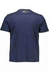 Dynamic Blue Crew Neck gedrucktes T -Shirt