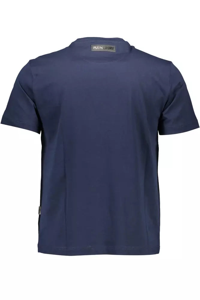 Dynamic Blue Crew Neck gedrucktes T -Shirt