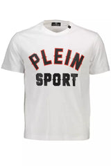 Sleek White Crew Teck Tee con acentos contrastantes