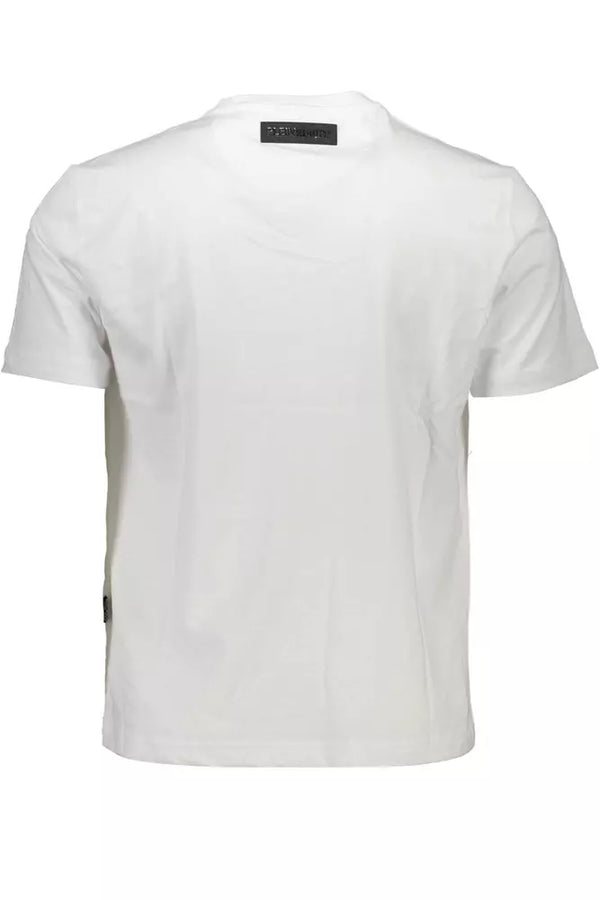 T-shirt à l'équipage blanc élégant avec des accents contrastés