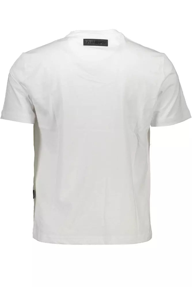 Sleek White Crew Teck Tee con acentos contrastantes