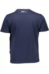 Athletic Blue Crew Neck -T -Shirt mit Logo -Details